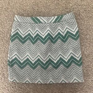 Vintage Green Knit Chevron Skirt